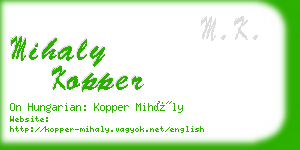 mihaly kopper business card